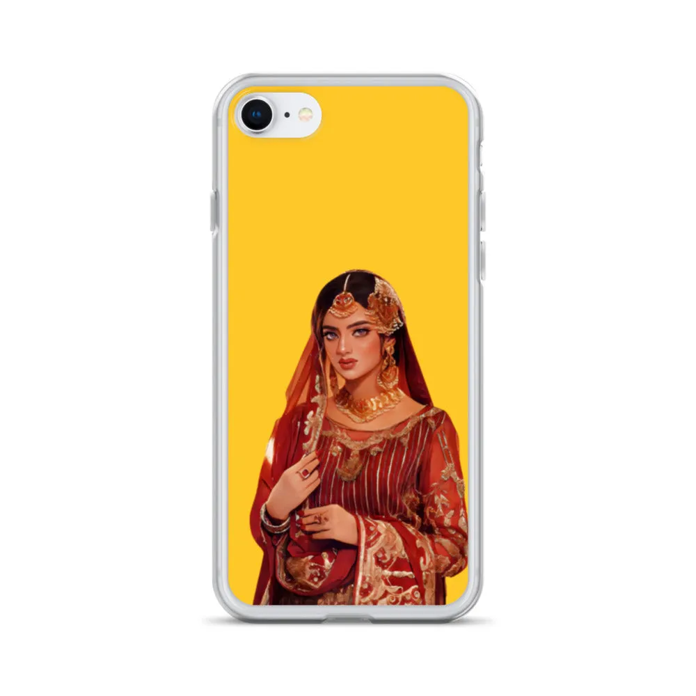 Indian bride illustration iPhone Case