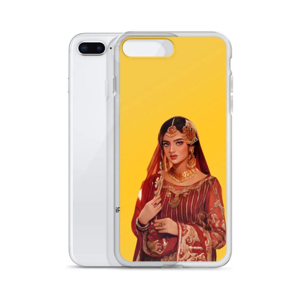 Indian bride illustration iPhone Case