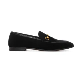 Jordaan Black Velvet Horsebit Loafers 40