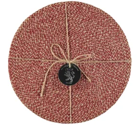 Jute Placemats Set of 4 - Guardsman Red/Natural in