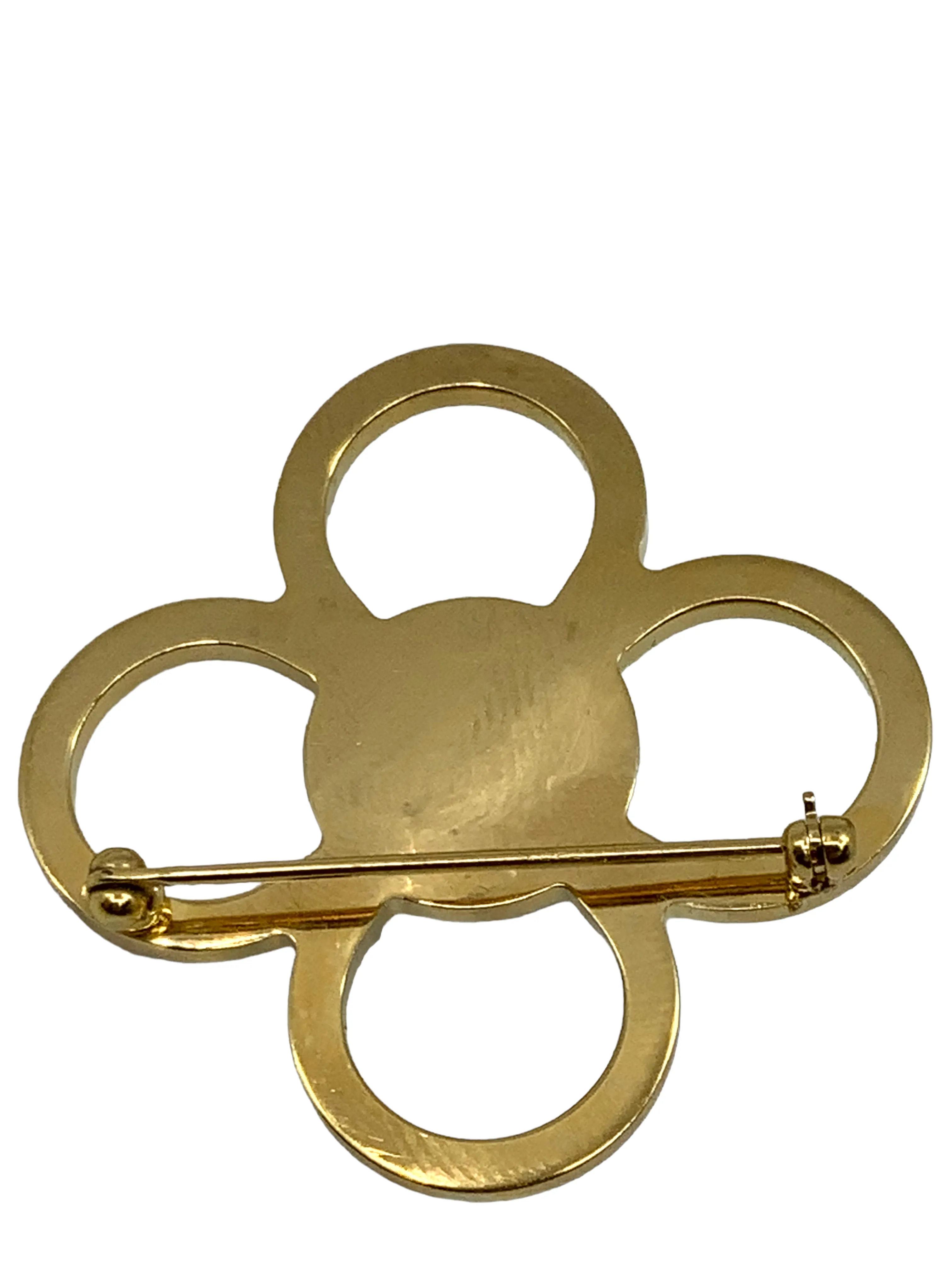 Elegant Louis Vuitton Monogram Flower Pearl Brooch Pin – Luxurious Designer Accessory