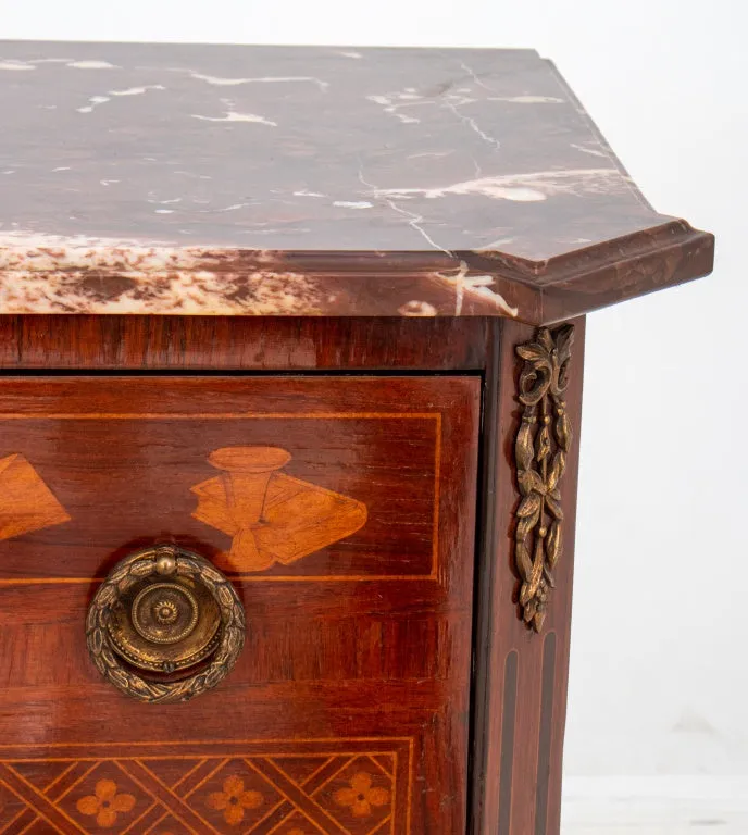 Louis XV Style Parquetry Two Drawer Commode