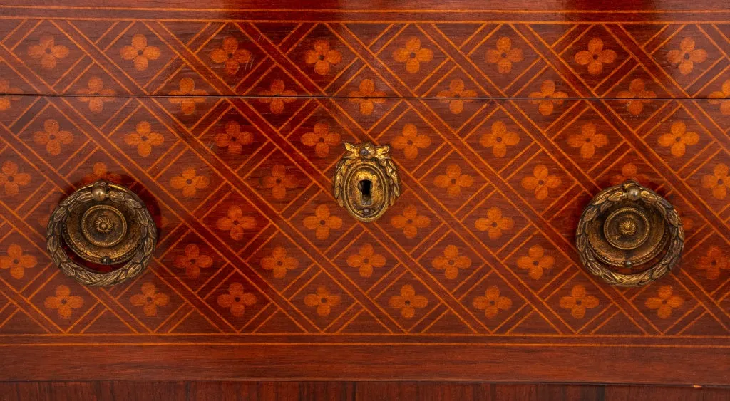 Louis XV Style Parquetry Two Drawer Commode