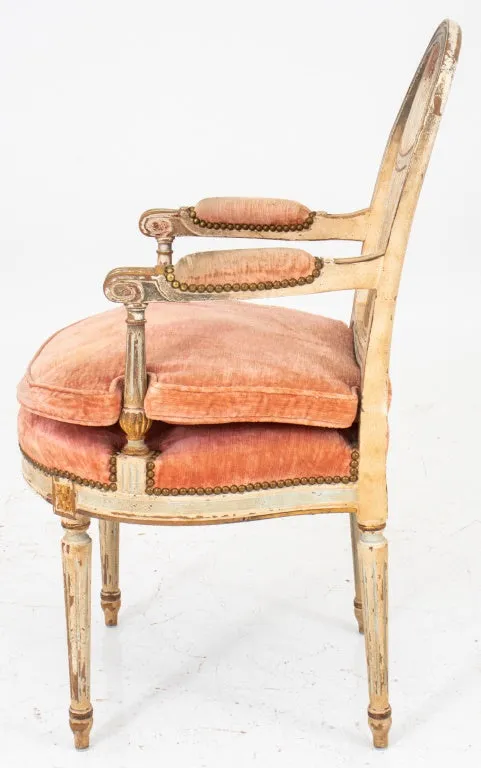 Louis XVI Style Balloon Back Painted Armchair