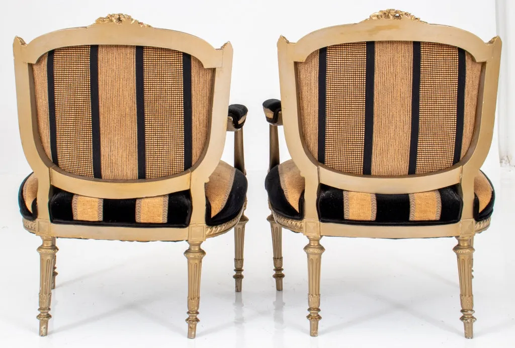 Louis XVI Style Fauteuils a la Reine, Pair