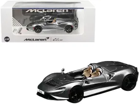 McLaren Elva Convertible Dark Gray Metallic with Extra Wheels 1/64 Diecast Model Car by CM Models