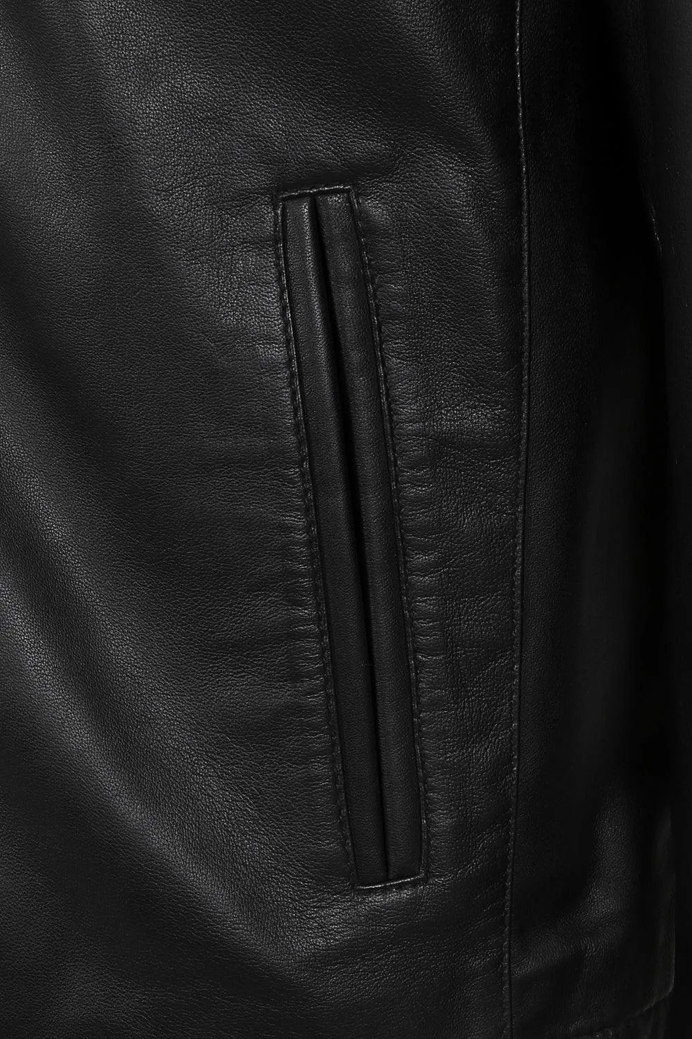 Men's Black Real Leather Classic Jacket - 'BILLY'