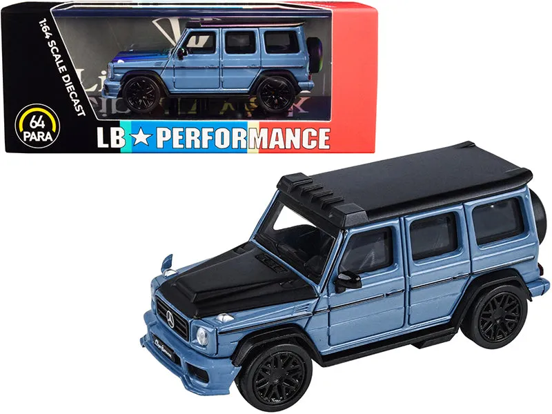 Mercedes-AMG G 63 LBWK China Blue and Matt Black LB Performance 1/64 Diecast Model Car by Paragon