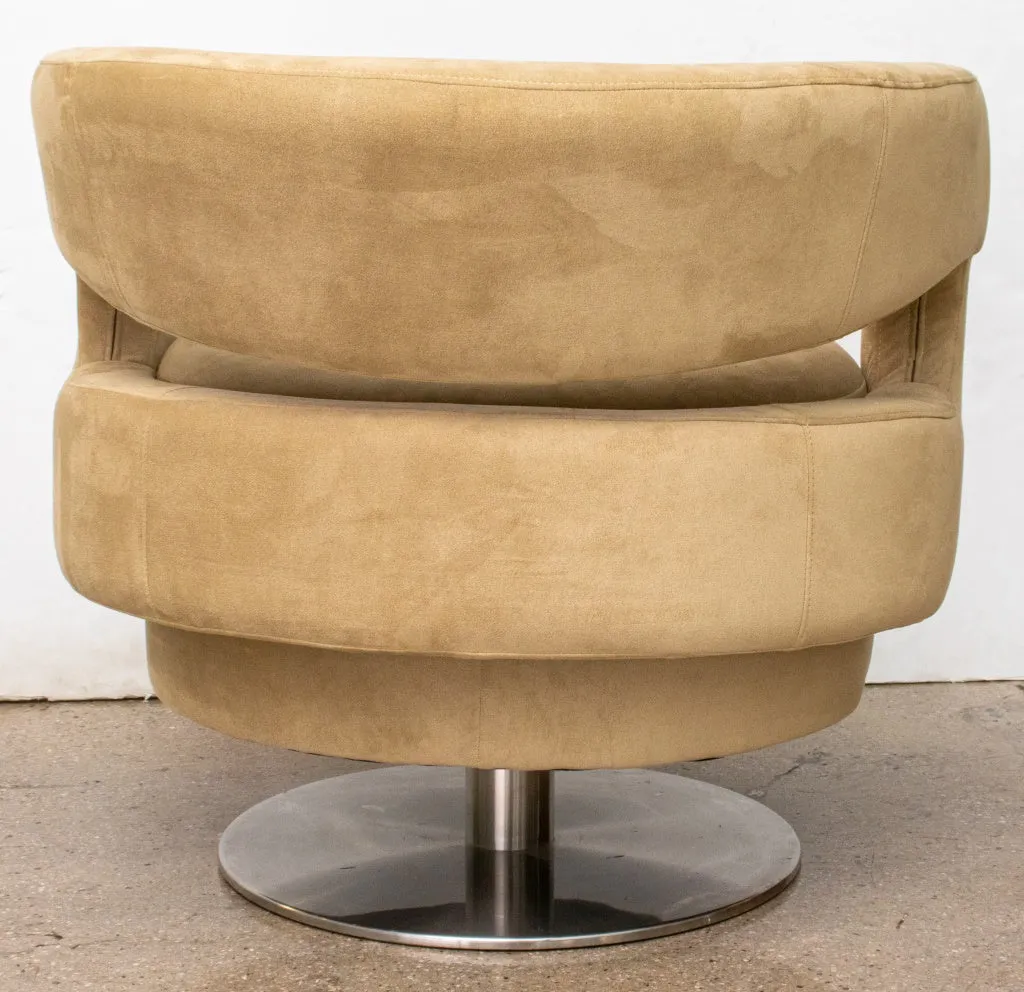 Milo Baughman Manner Swivel Chair