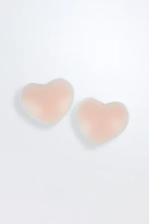 Nipple Pasties Re-Usable Silicone Covers Pink Heart