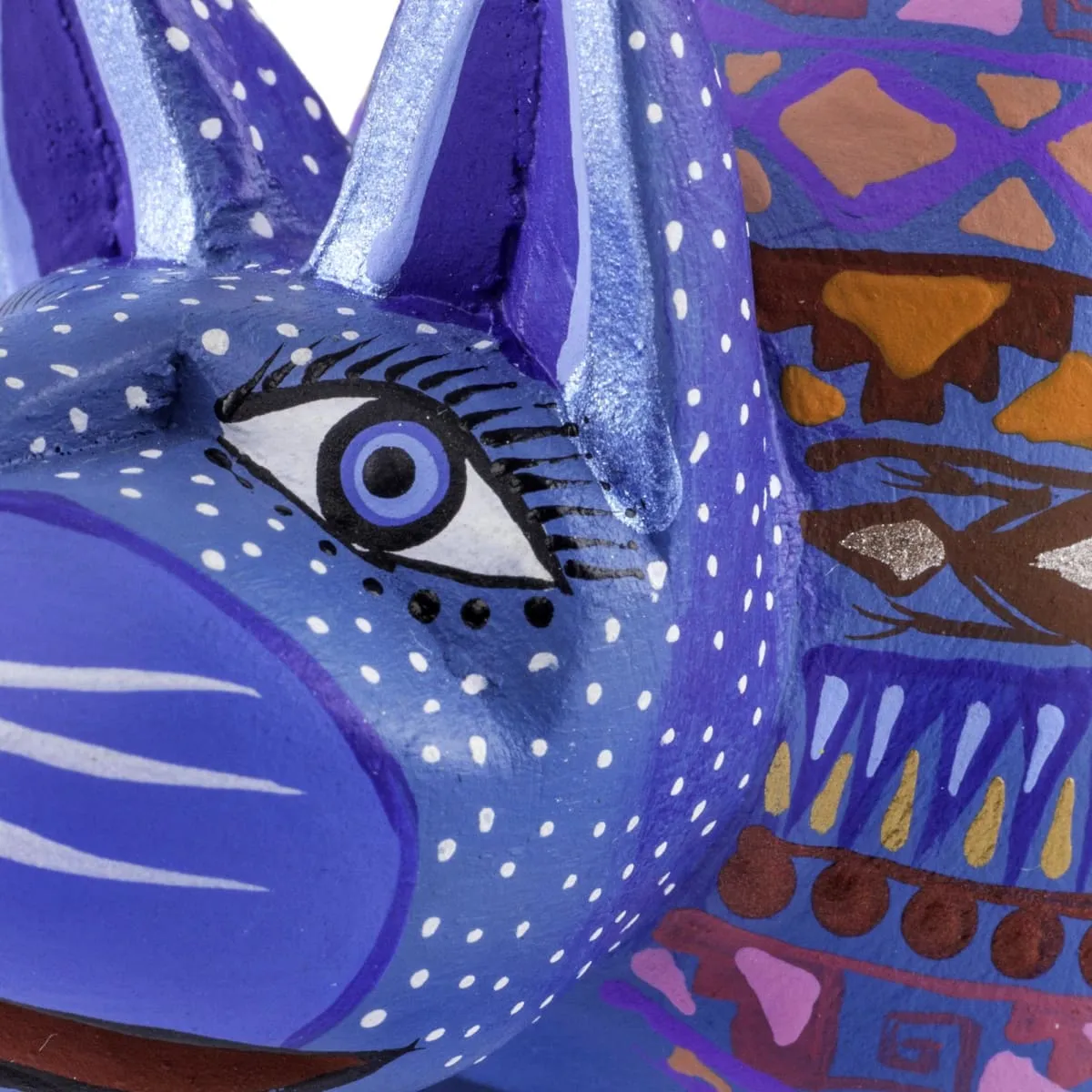 Novica Blue Cat Greeting Alebrije Sculpture