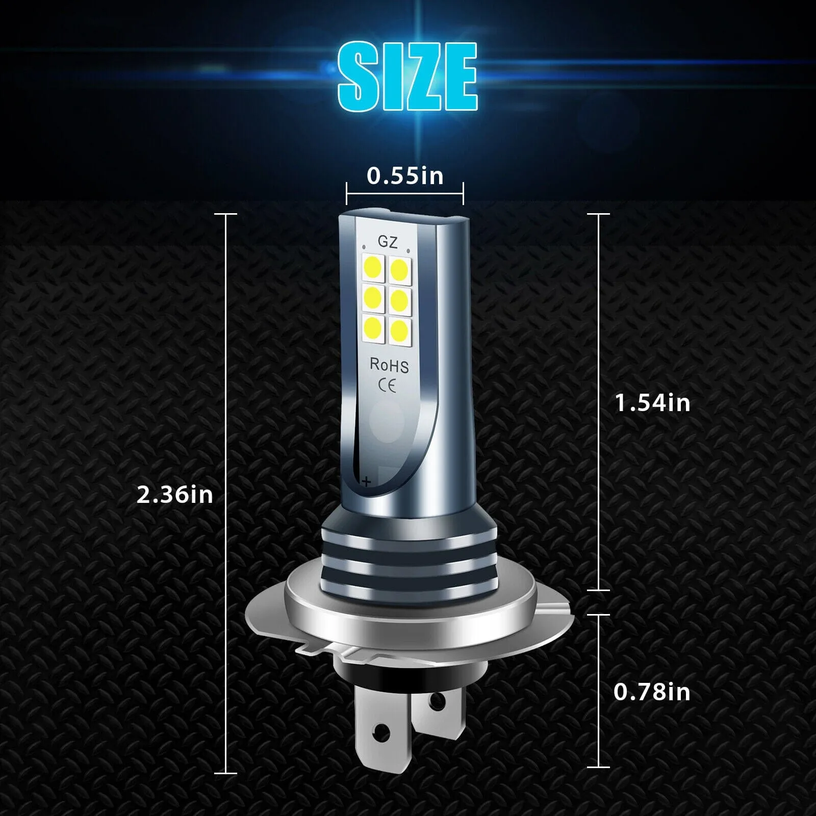 NSILux™ H7 LED Fog Driving Light Kit: DRL Hi-Low Beam, 6000K, 30000LM Super Bright