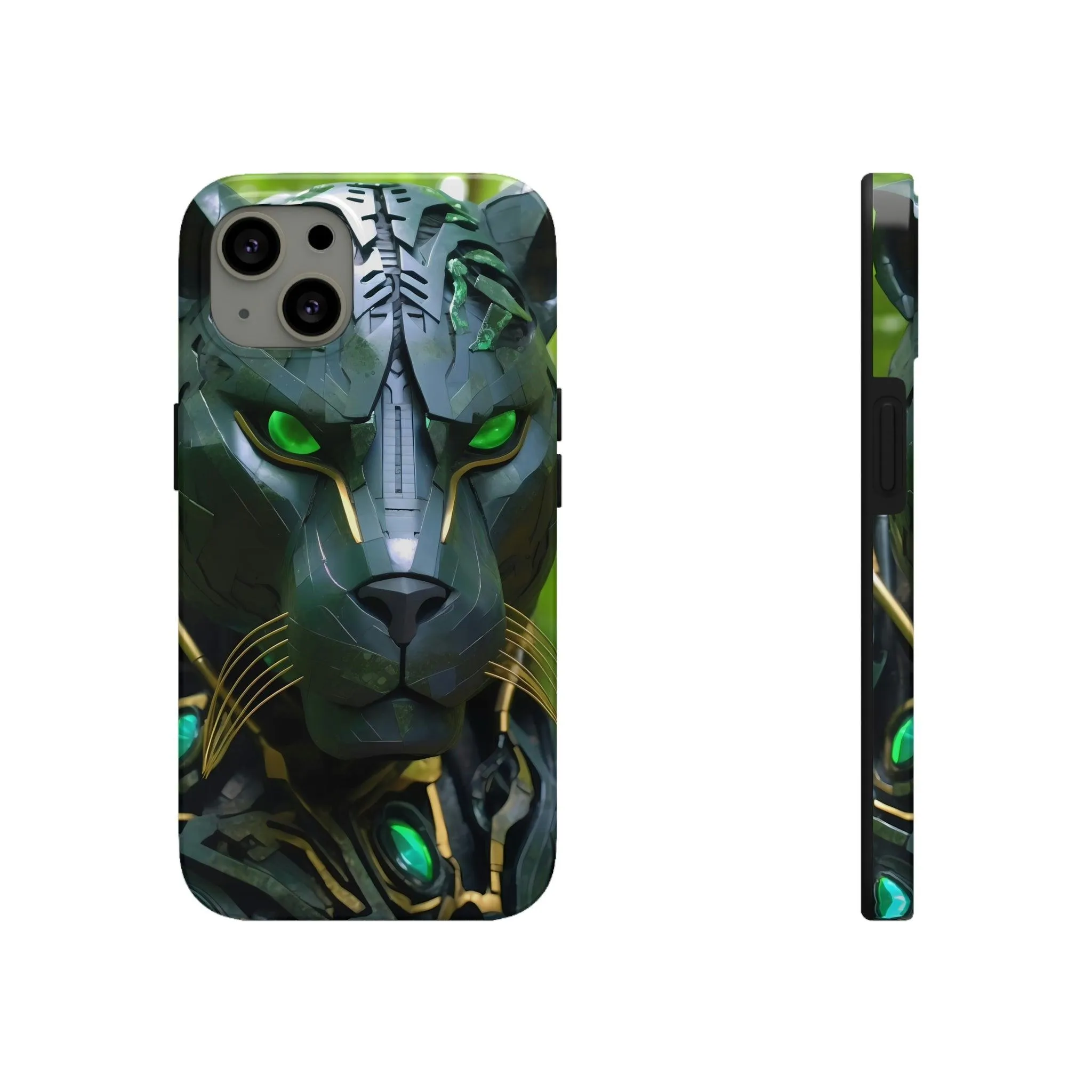 Obsidian Amazonian Black Panther Visionary Ai Art Phone Case - Tough, Unique, Custom Design by Alchemystics