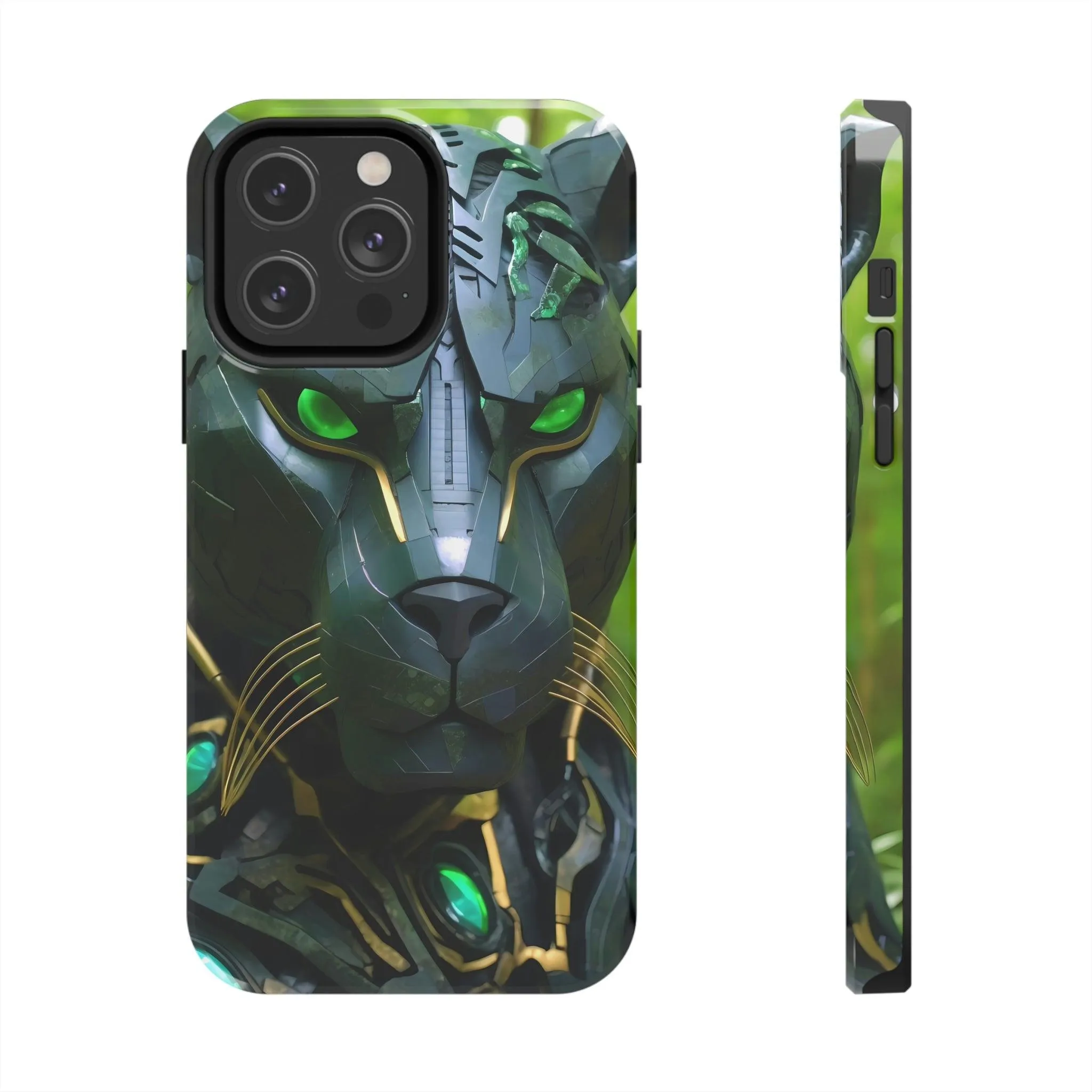 Obsidian Amazonian Black Panther Visionary Ai Art Phone Case - Tough, Unique, Custom Design by Alchemystics