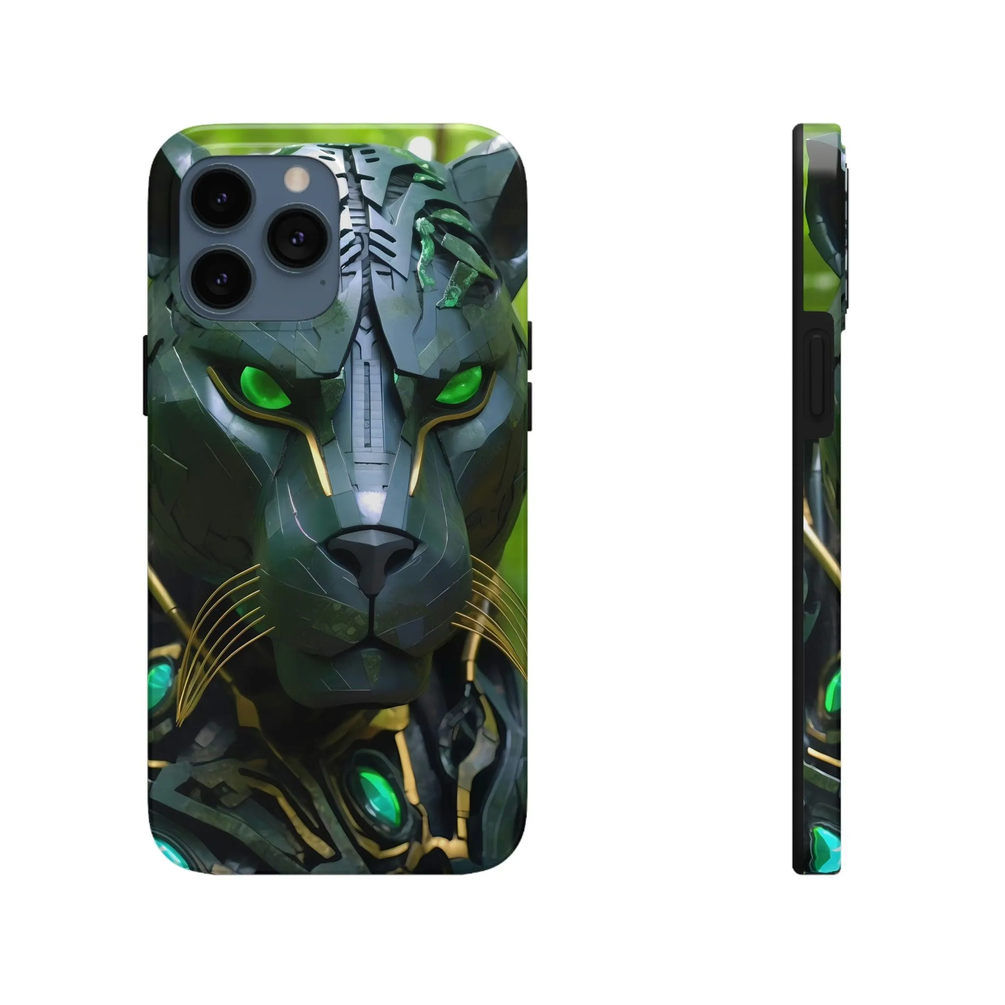 Obsidian Amazonian Black Panther Visionary Ai Art Phone Case - Tough, Unique, Custom Design by Alchemystics