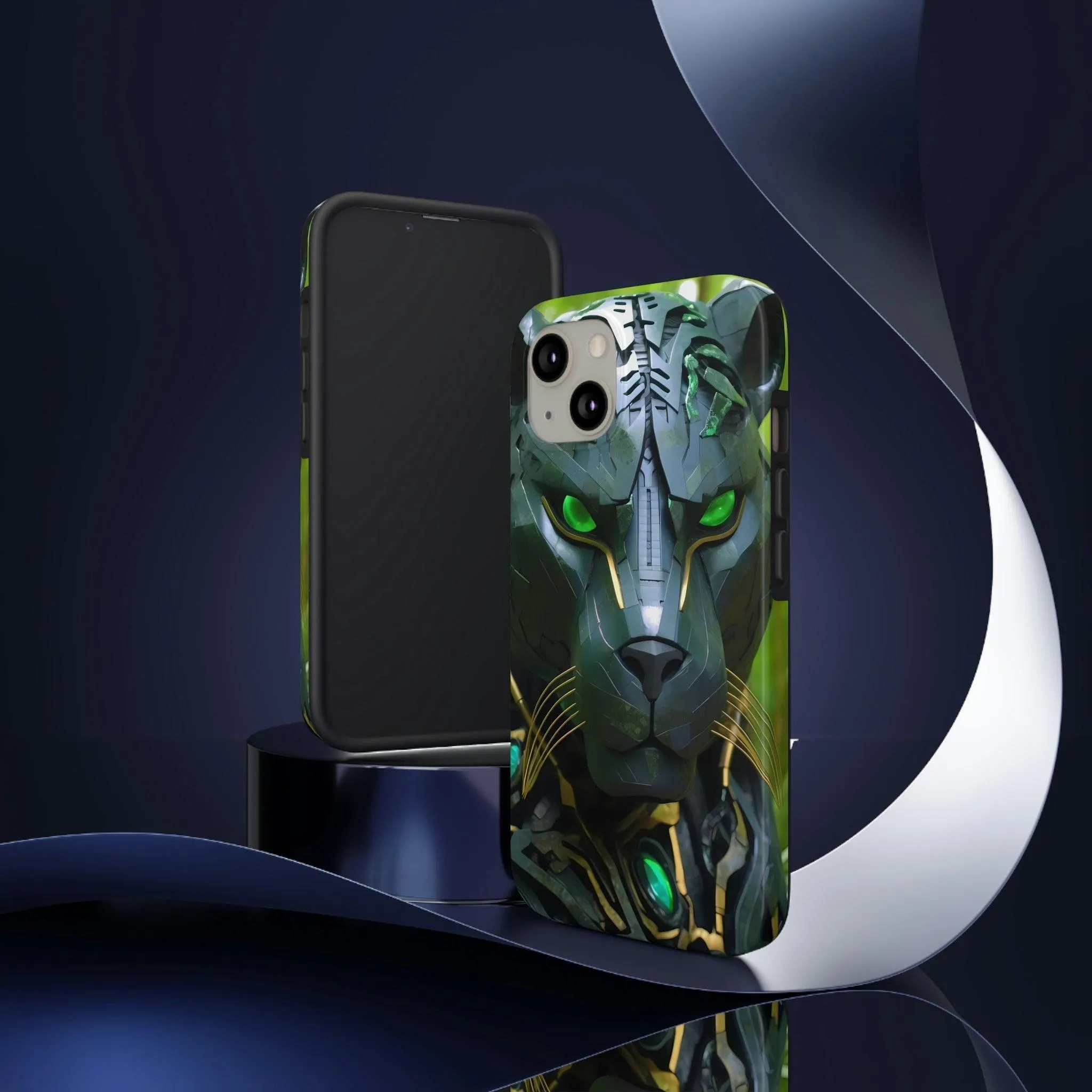 Obsidian Amazonian Black Panther Visionary Ai Art Phone Case - Tough, Unique, Custom Design by Alchemystics