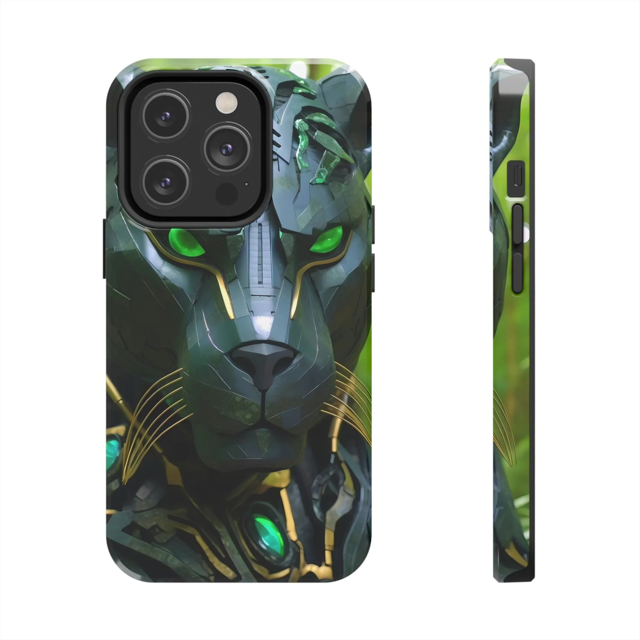 Obsidian Amazonian Black Panther Visionary Ai Art Phone Case - Tough, Unique, Custom Design by Alchemystics