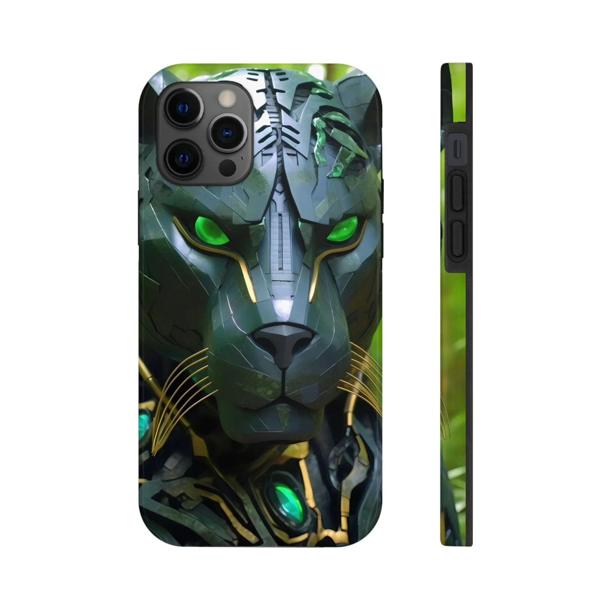 Obsidian Amazonian Black Panther Visionary Ai Art Phone Case - Tough, Unique, Custom Design by Alchemystics