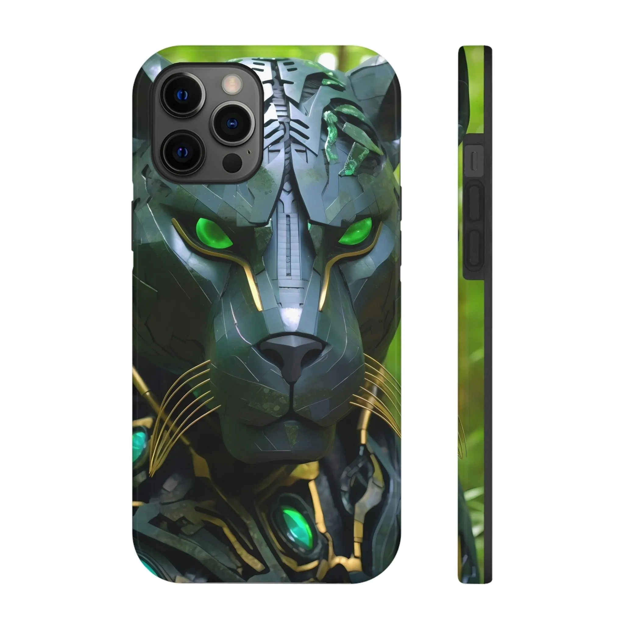 Obsidian Amazonian Black Panther Visionary Ai Art Phone Case - Tough, Unique, Custom Design by Alchemystics