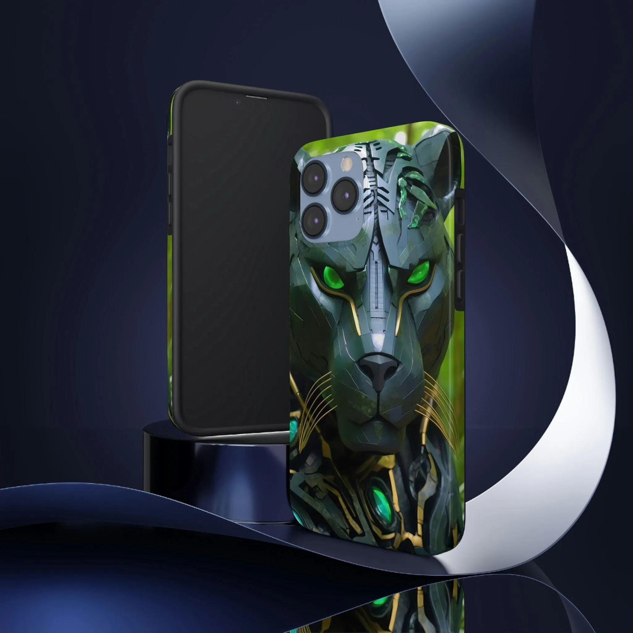 Obsidian Amazonian Black Panther Visionary Ai Art Phone Case - Tough, Unique, Custom Design by Alchemystics