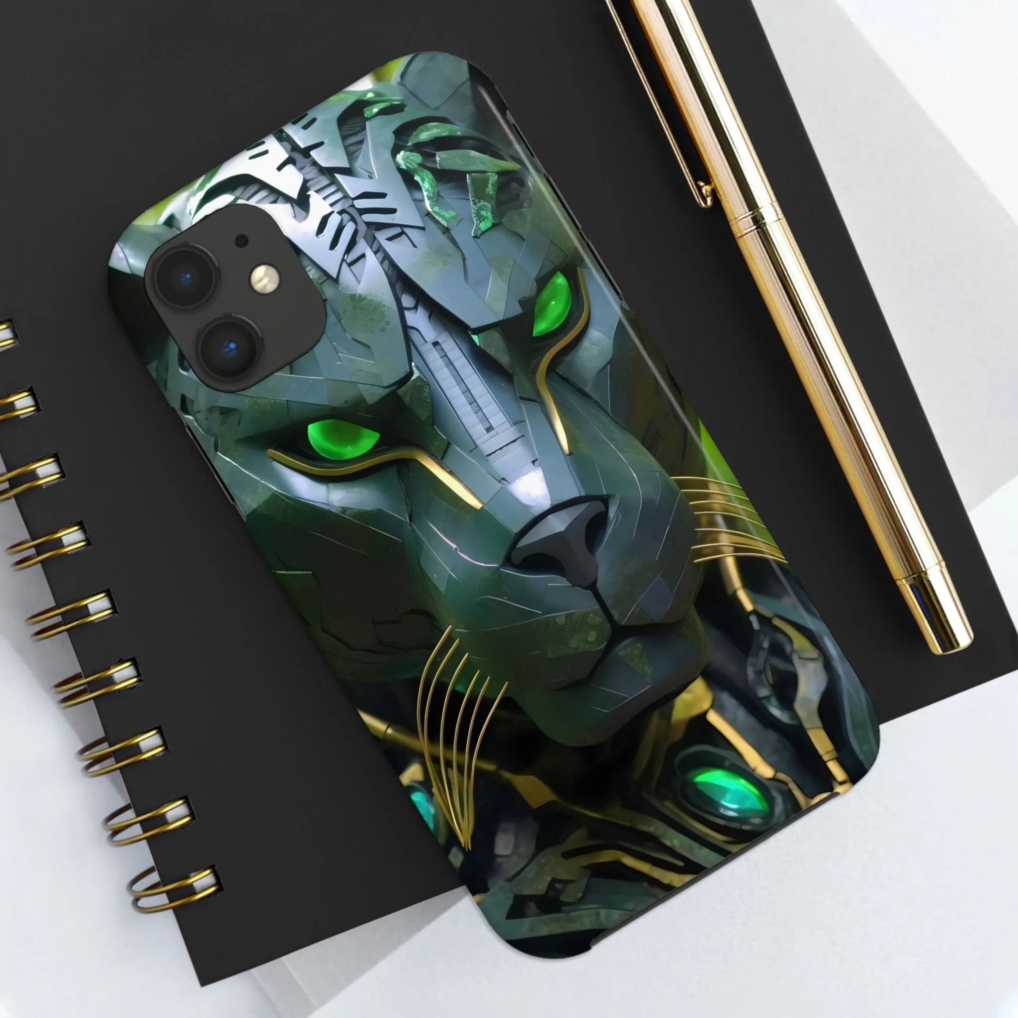 Obsidian Amazonian Black Panther Visionary Ai Art Phone Case - Tough, Unique, Custom Design by Alchemystics