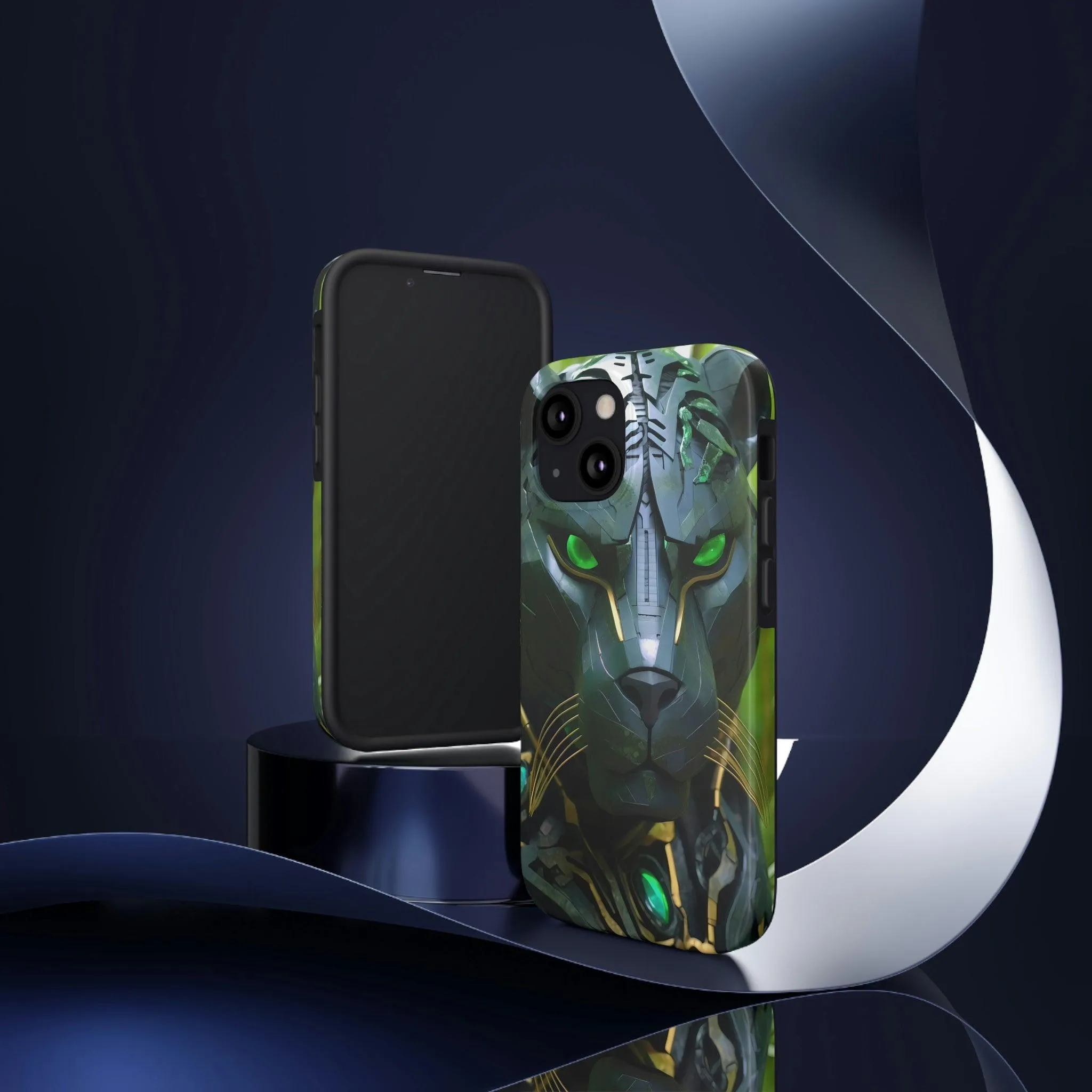 Obsidian Amazonian Black Panther Visionary Ai Art Phone Case - Tough, Unique, Custom Design by Alchemystics