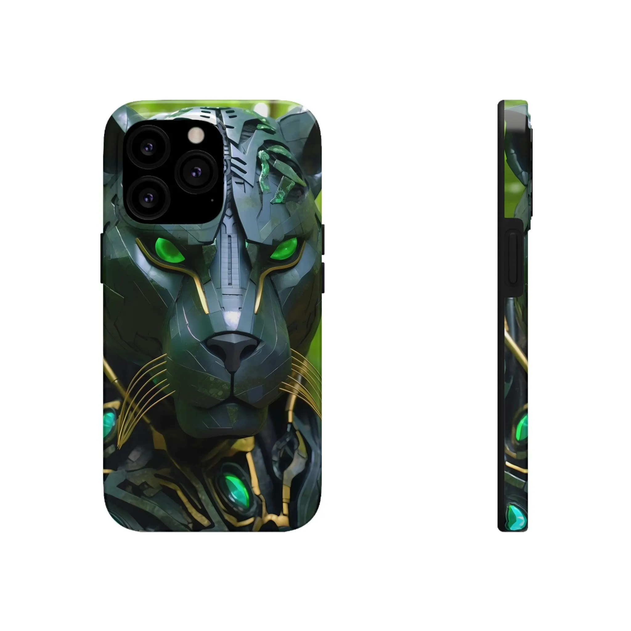 Obsidian Amazonian Black Panther Visionary Ai Art Phone Case - Tough, Unique, Custom Design by Alchemystics