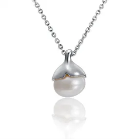 Pearl Whale Tail Pendant