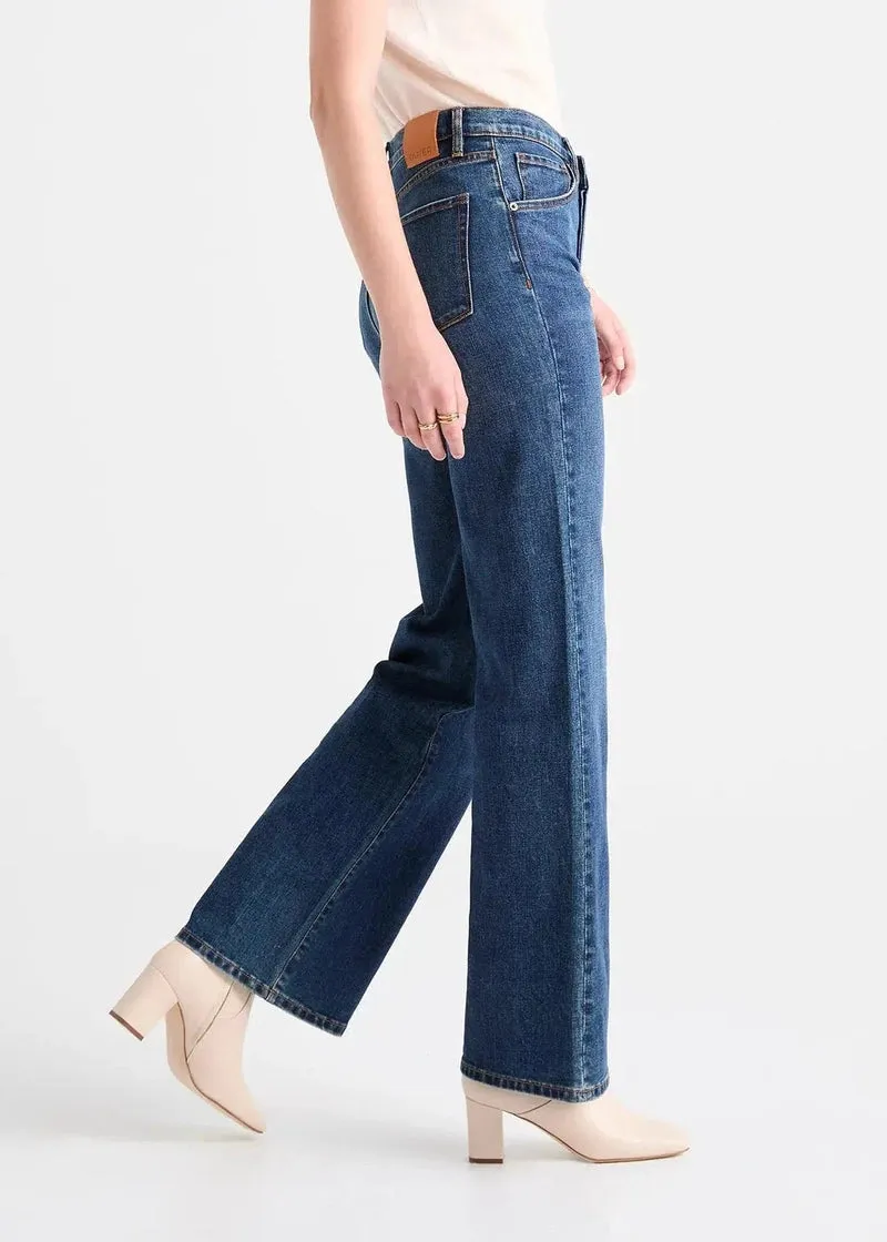 Performance Denim Wide Leg in Dark Stone