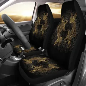 Pisces Zodiac (Fish) Car Seat Covers, Pisces Lover Front Car Cover Gift, Custom Car Seats, Pair Of Covers, Fish Car Seat Print Set