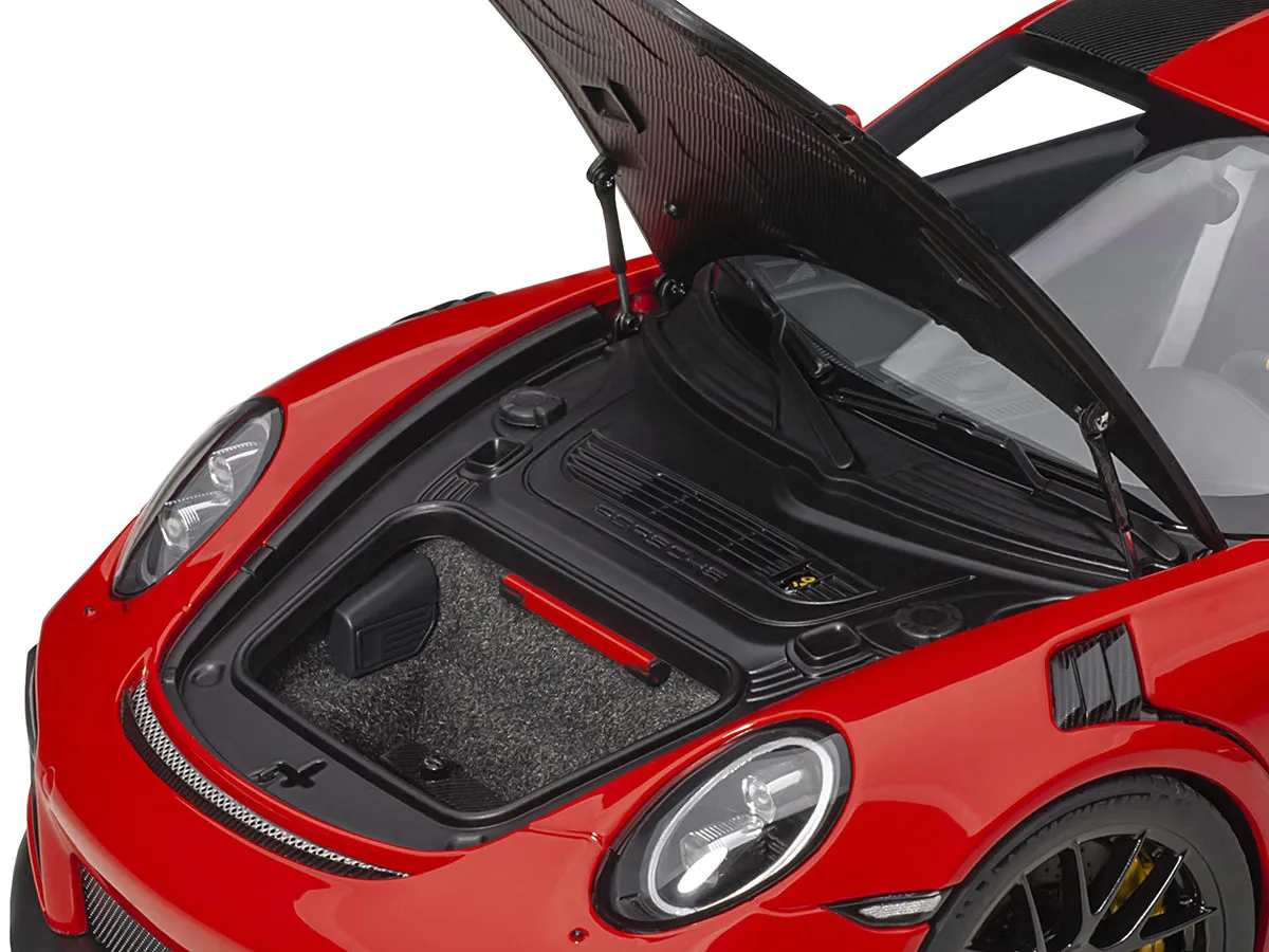 Porsche 911 (991.2) GT2 RS Weissach Package Guards Red with Carbon Stripes 1/18 Model Car by Autoart