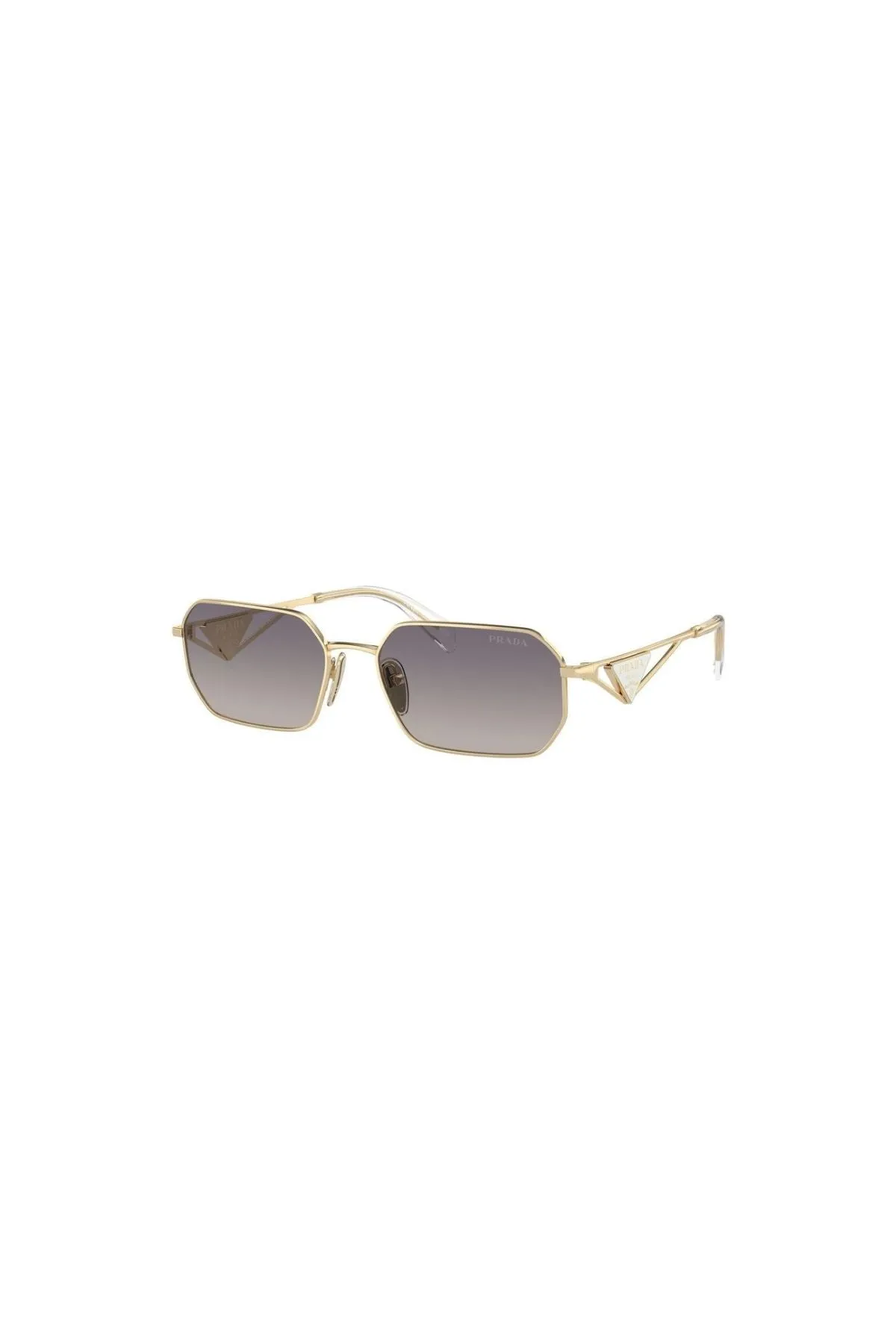 Prada Rectangle Wire Framed Sunglasses - Gold