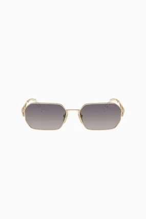 Prada Rectangle Wire Framed Sunglasses - Gold