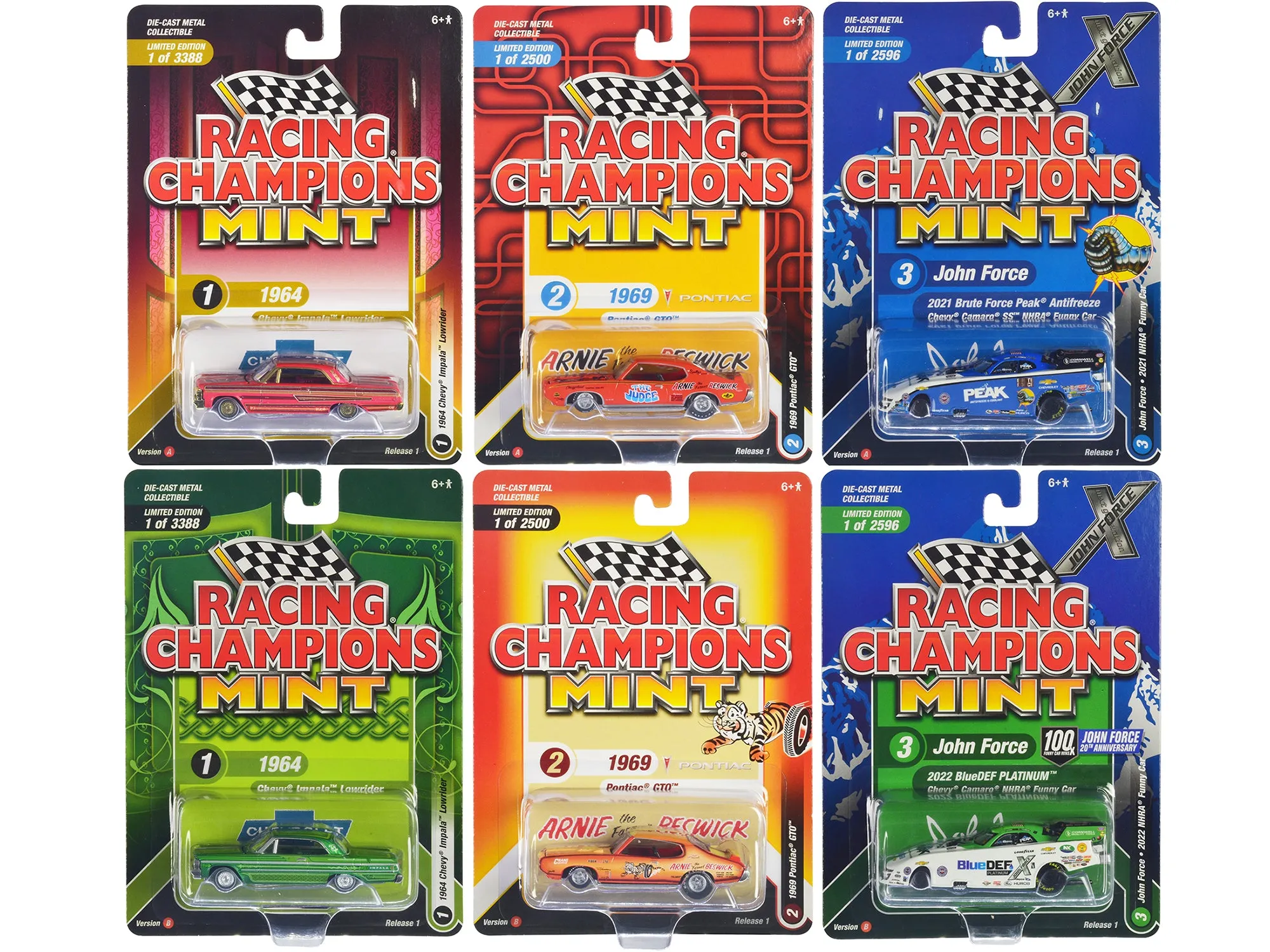 Racing Champions Mint 2023 Set of 6 Cars Release 1 1/64 Diecast Model Cars by Racing Champions