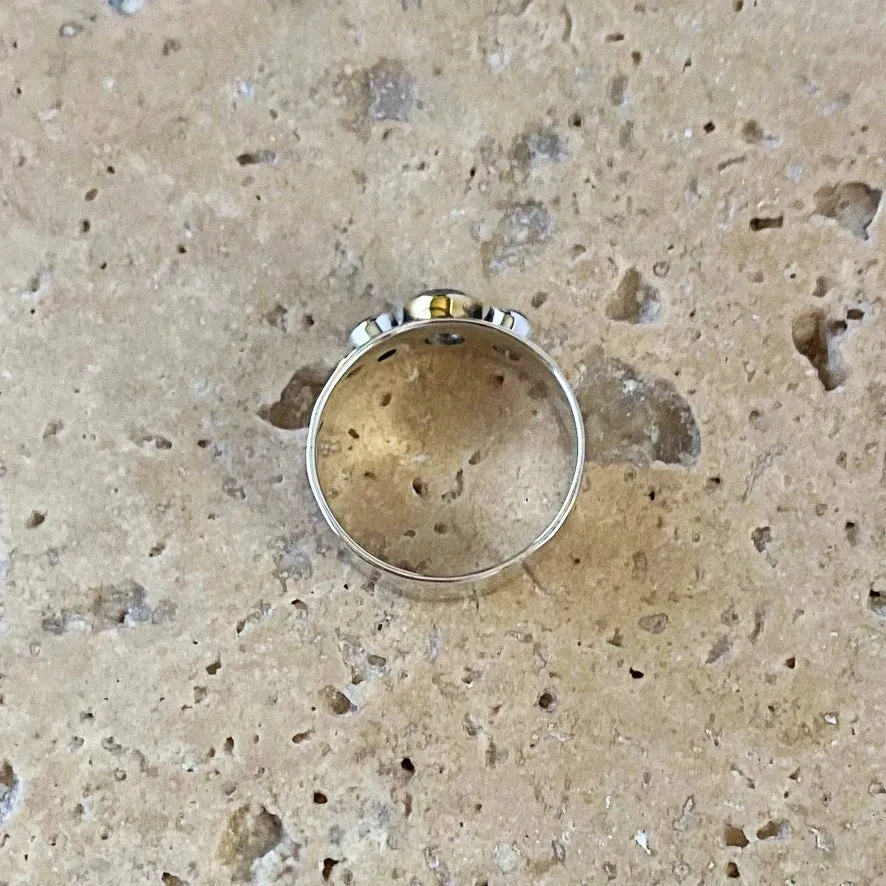 Rainbow Moonstone Gemstone Ring - Vermeil