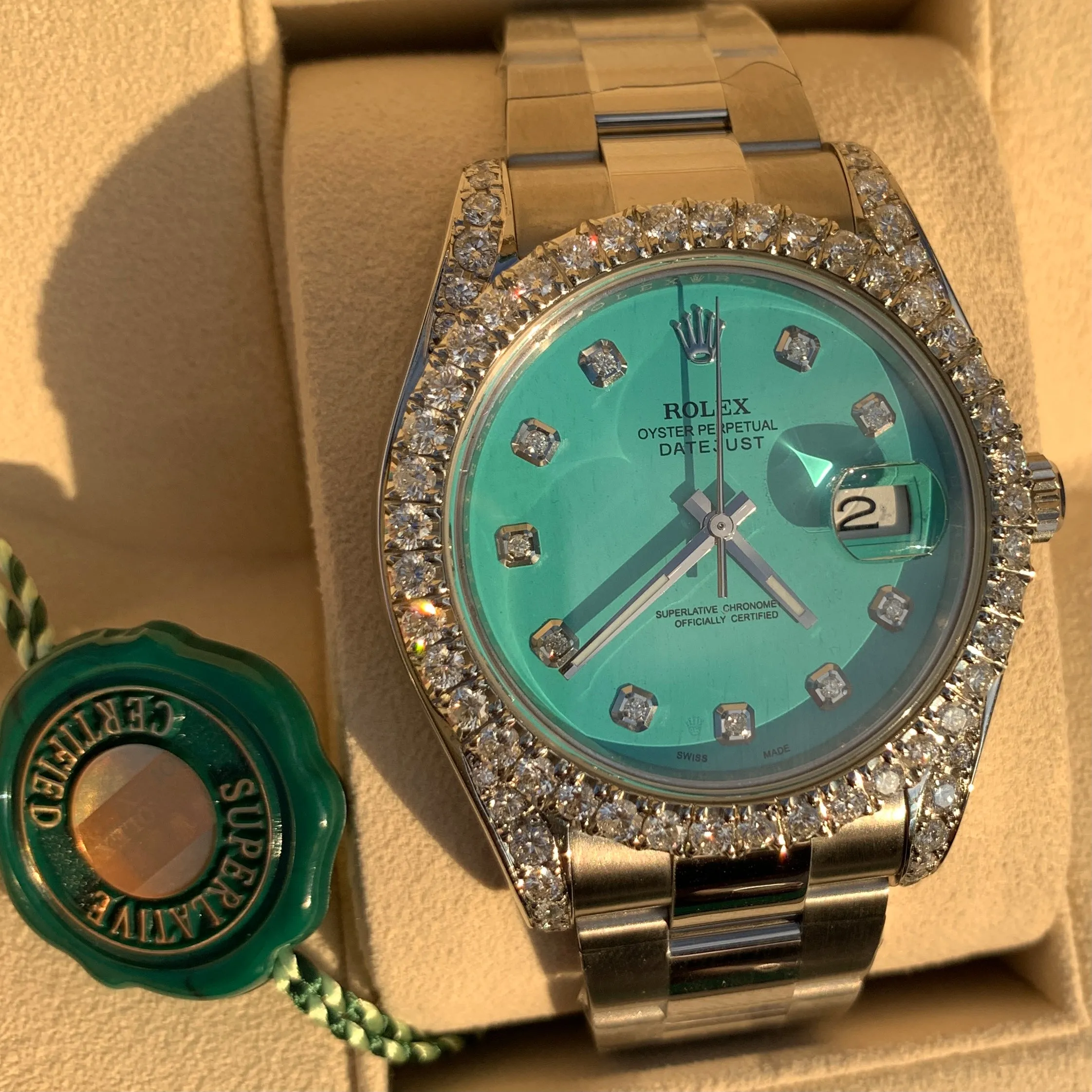 Refurbished/Pre-Owned Custom "Turquoise" Rolex Watch (Pre-Order)