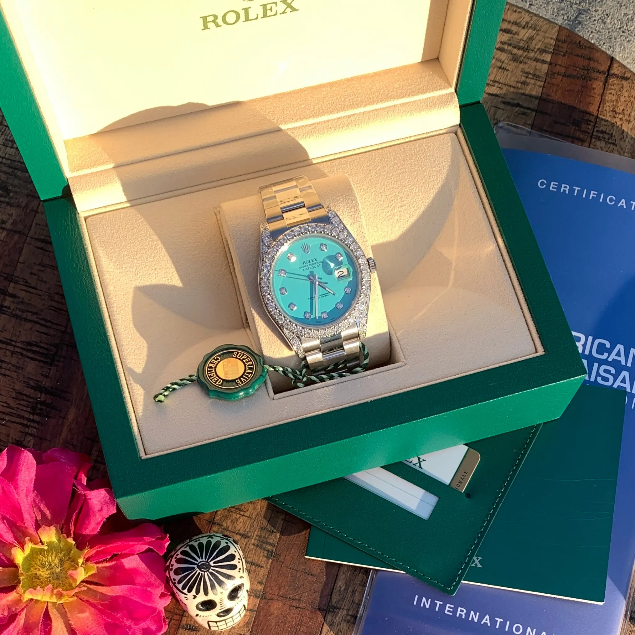 Refurbished/Pre-Owned Custom "Turquoise" Rolex Watch (Pre-Order)