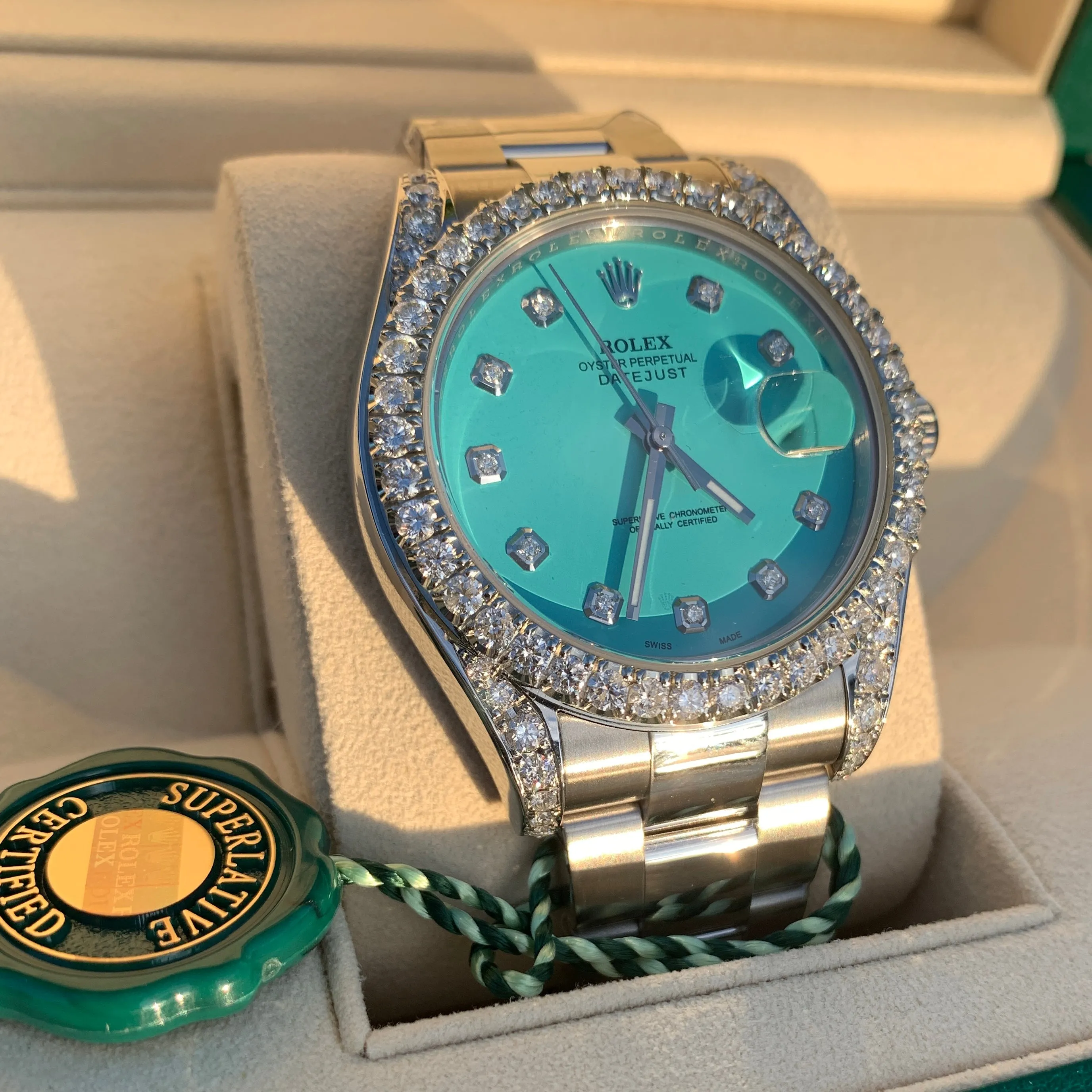 Refurbished/Pre-Owned Custom "Turquoise" Rolex Watch (Pre-Order)