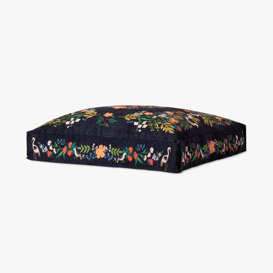 Rifle Paper Floor Pillow Black 36x36