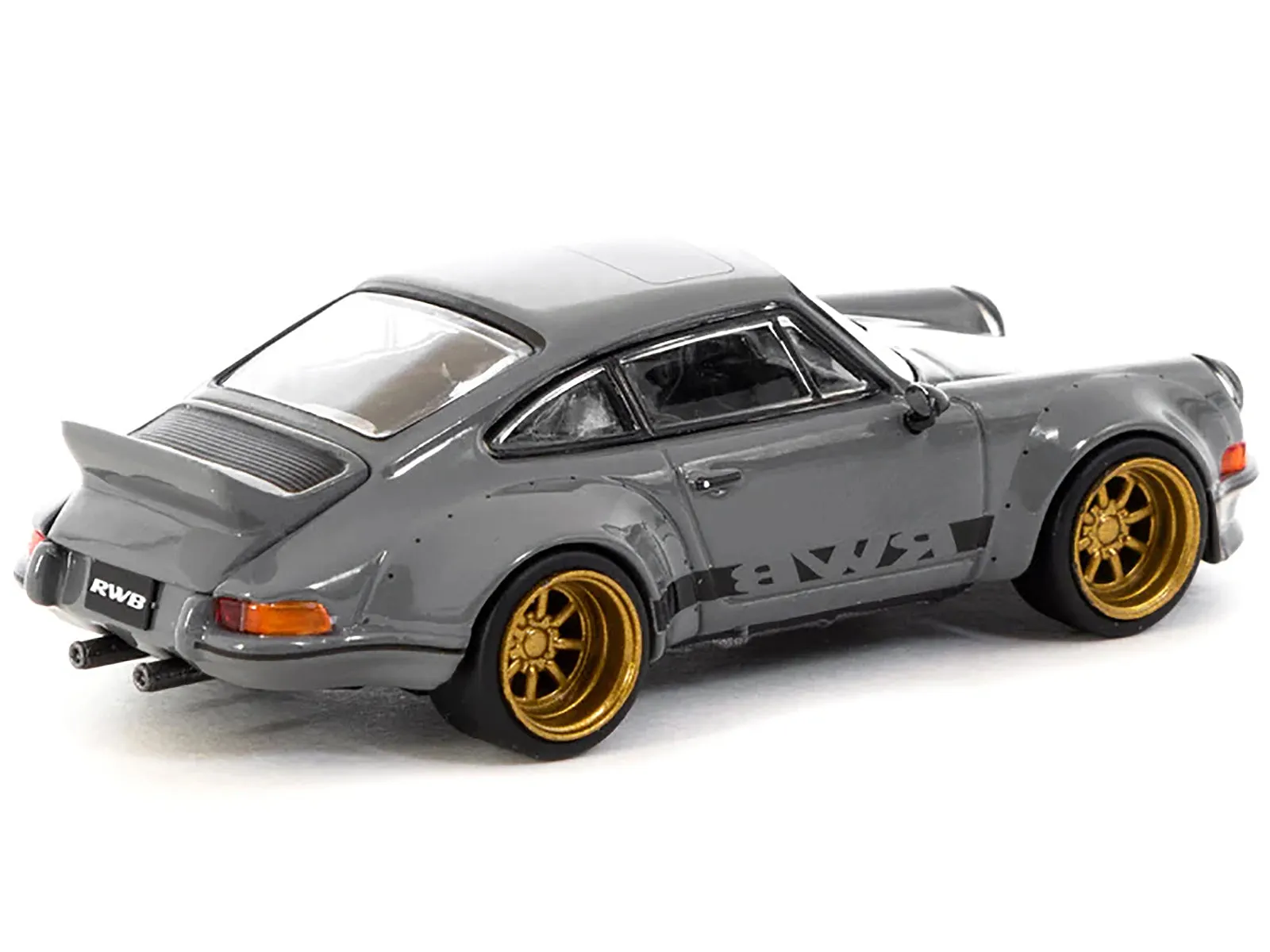 RWB Backdate Gray with Black Stripes Hobby64 Series 1/64 Diecast Model Car by Tarmac Works