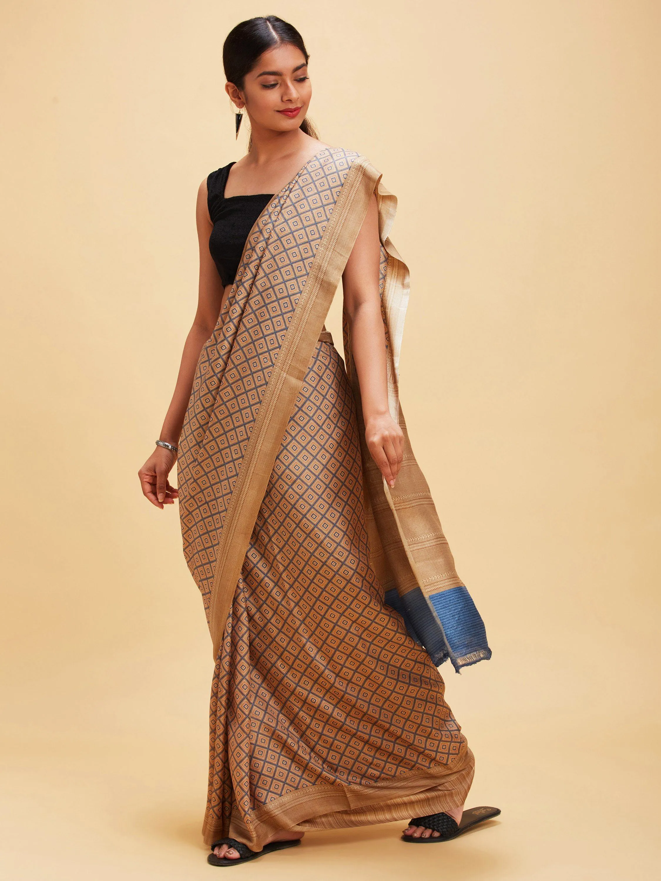 Sandalwood Pure Silk Saree