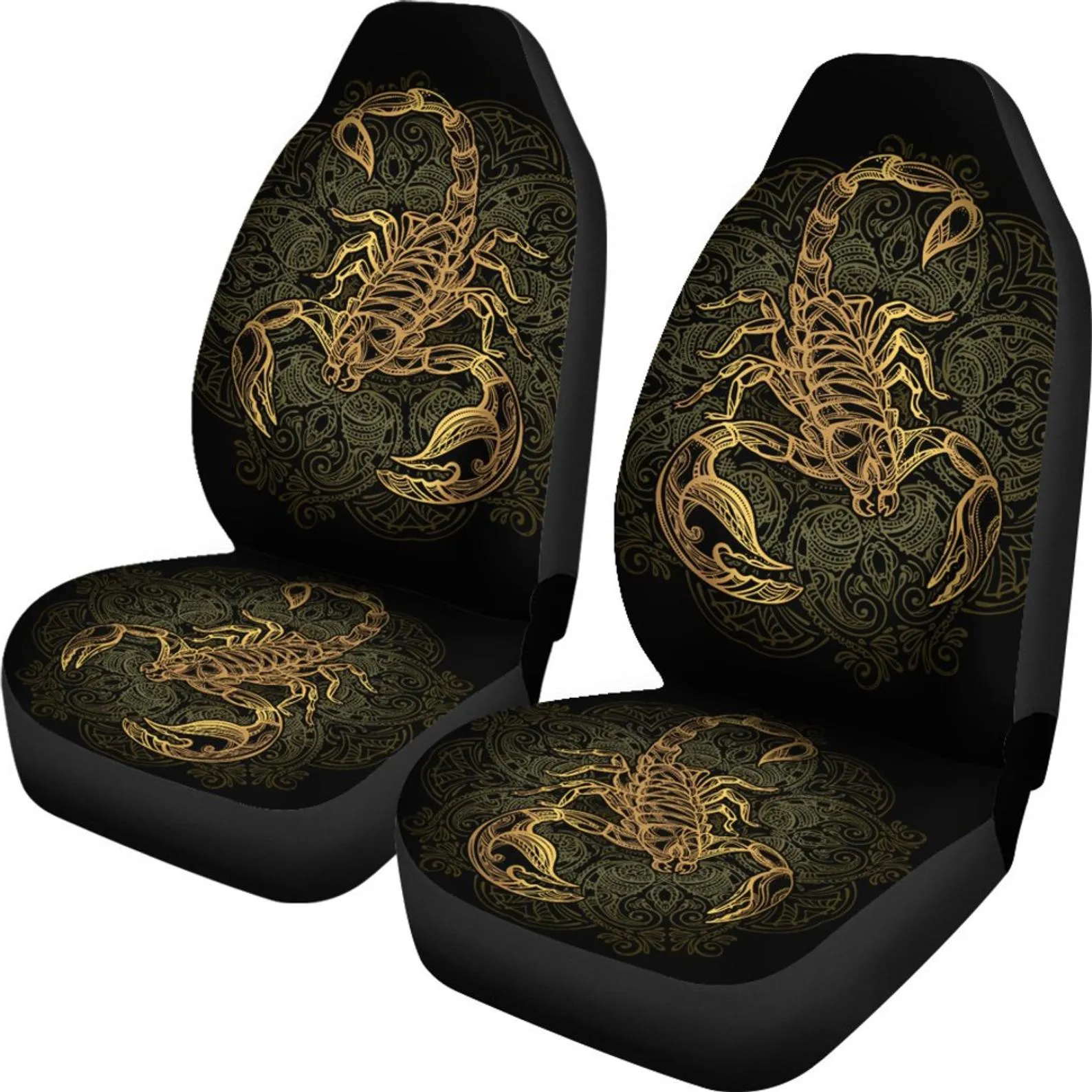 Scorpion (Scorpio) Car Seat Covers, Scorpion Lover Front Car Cover Gift, Custom Car Seats, Pair Of Covers, Scorpio Car Seat Print Set