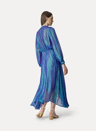 SHIRT DRESS IN IRIDESCENT SILK CHIFFON