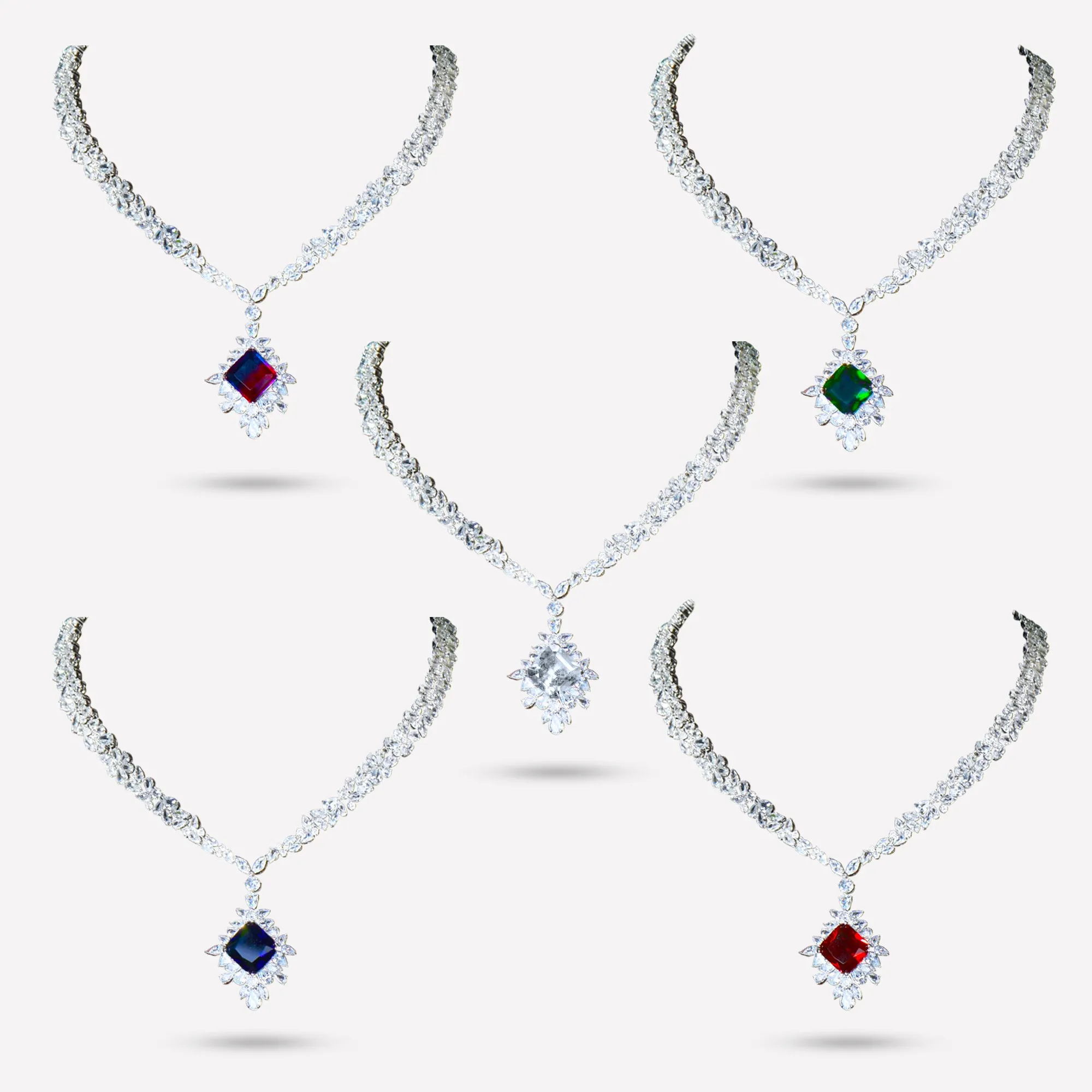 Spectacular Formal Cubic Zirconia Necklace and Earring Jewellery Sets