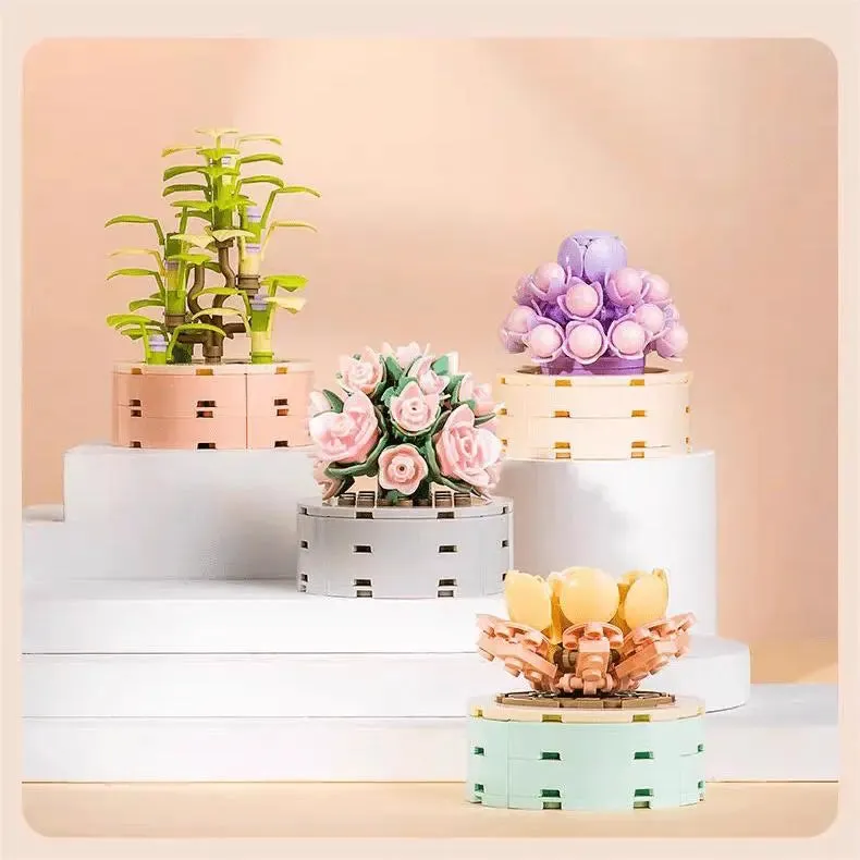 Succulent Potted Plants Building Blocks