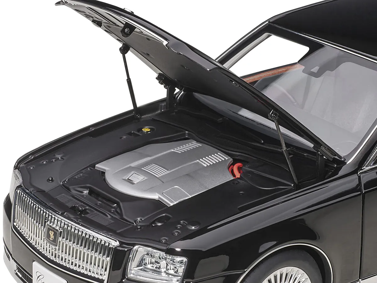 Toyota Century with Curtains RHD (Right Hand Drive) Black Special Edition 1/18 Model Car by Autoart