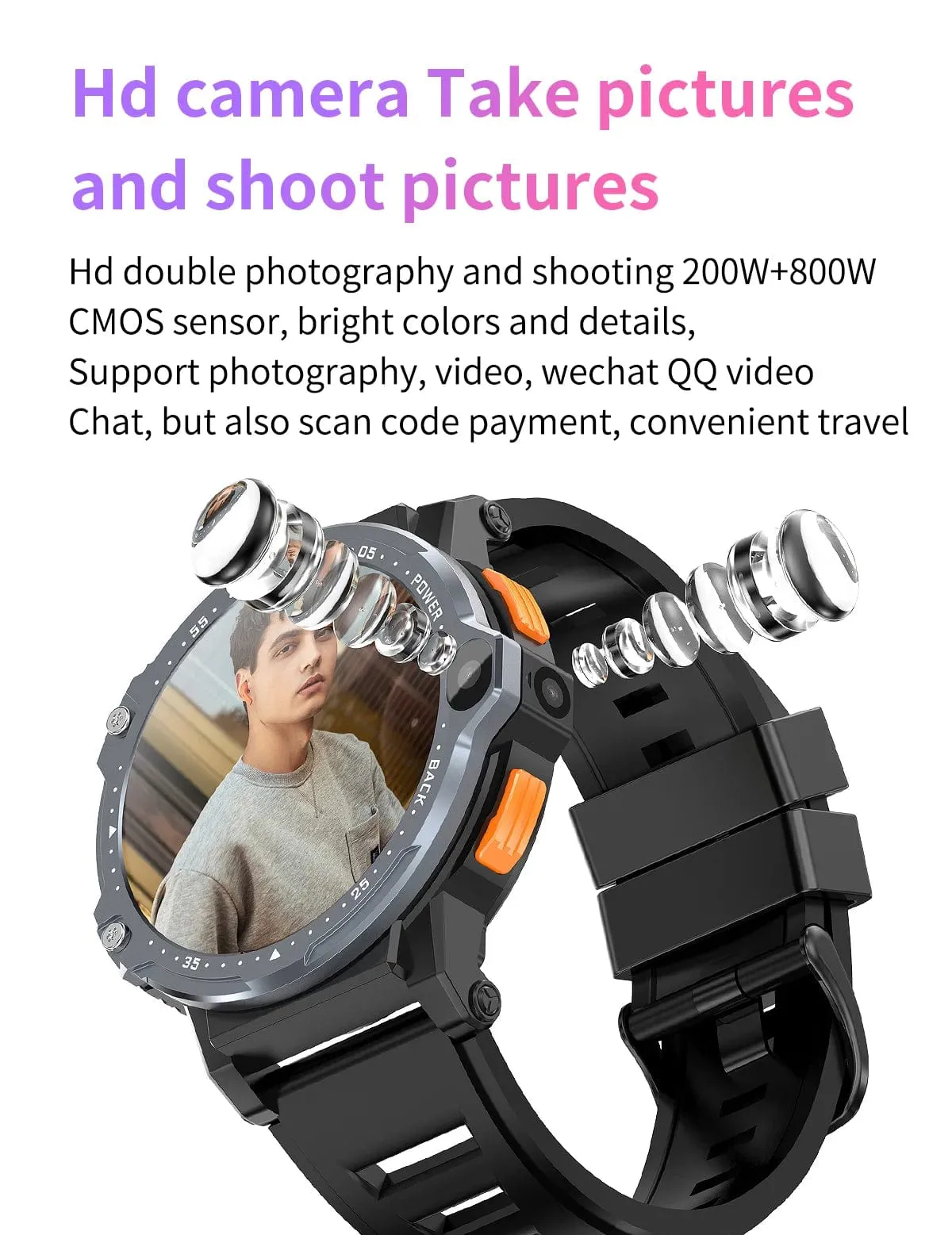 VALDUS 4G Android Smart Watch RAM 4GB ROM 64GB GPS WIFI Dual Video Camera PG999 Sim Card Round Phone Mobile Smartwatch