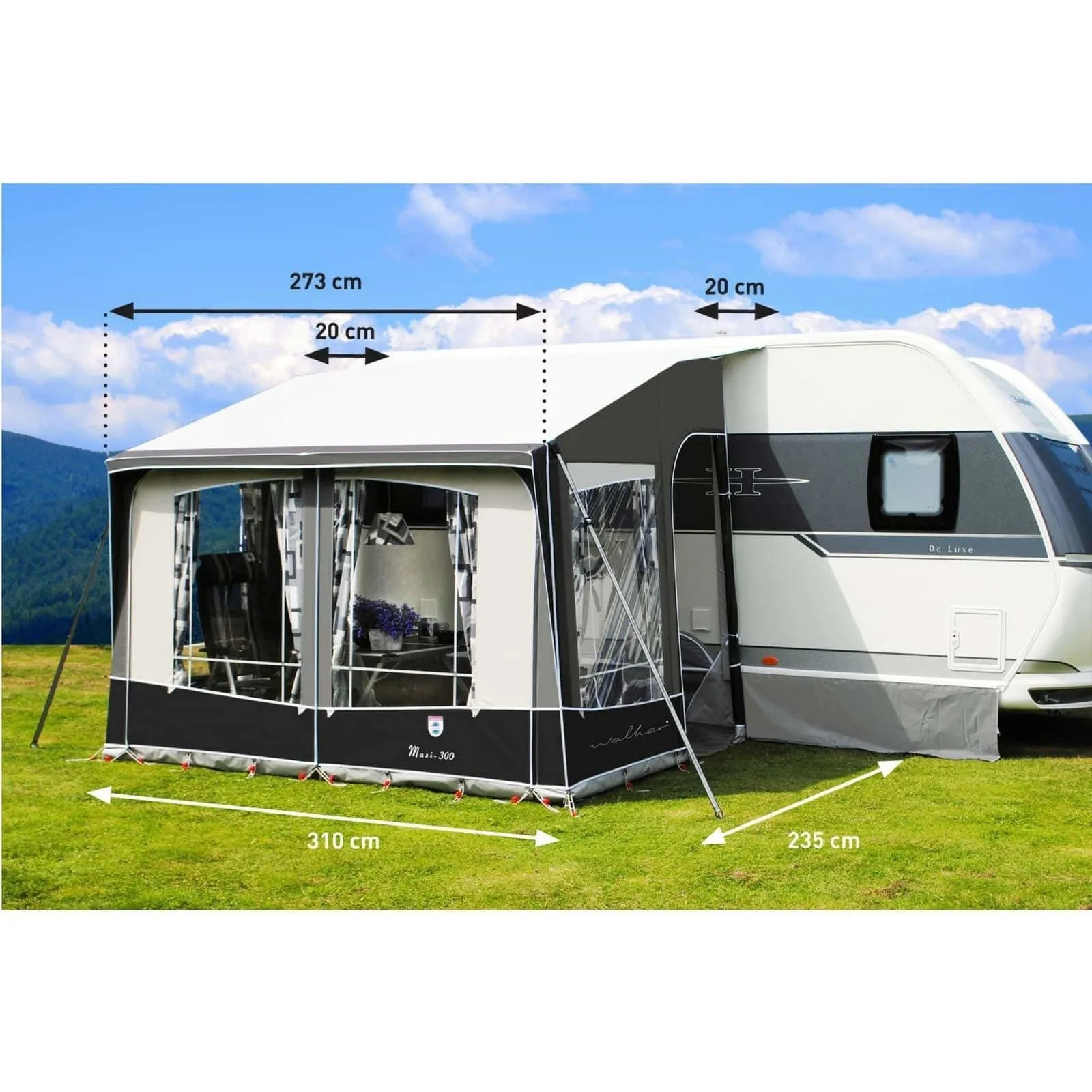 Walker Maxi 300 & 380 Caravan Porch Awning (2024)   Free Storm Straps