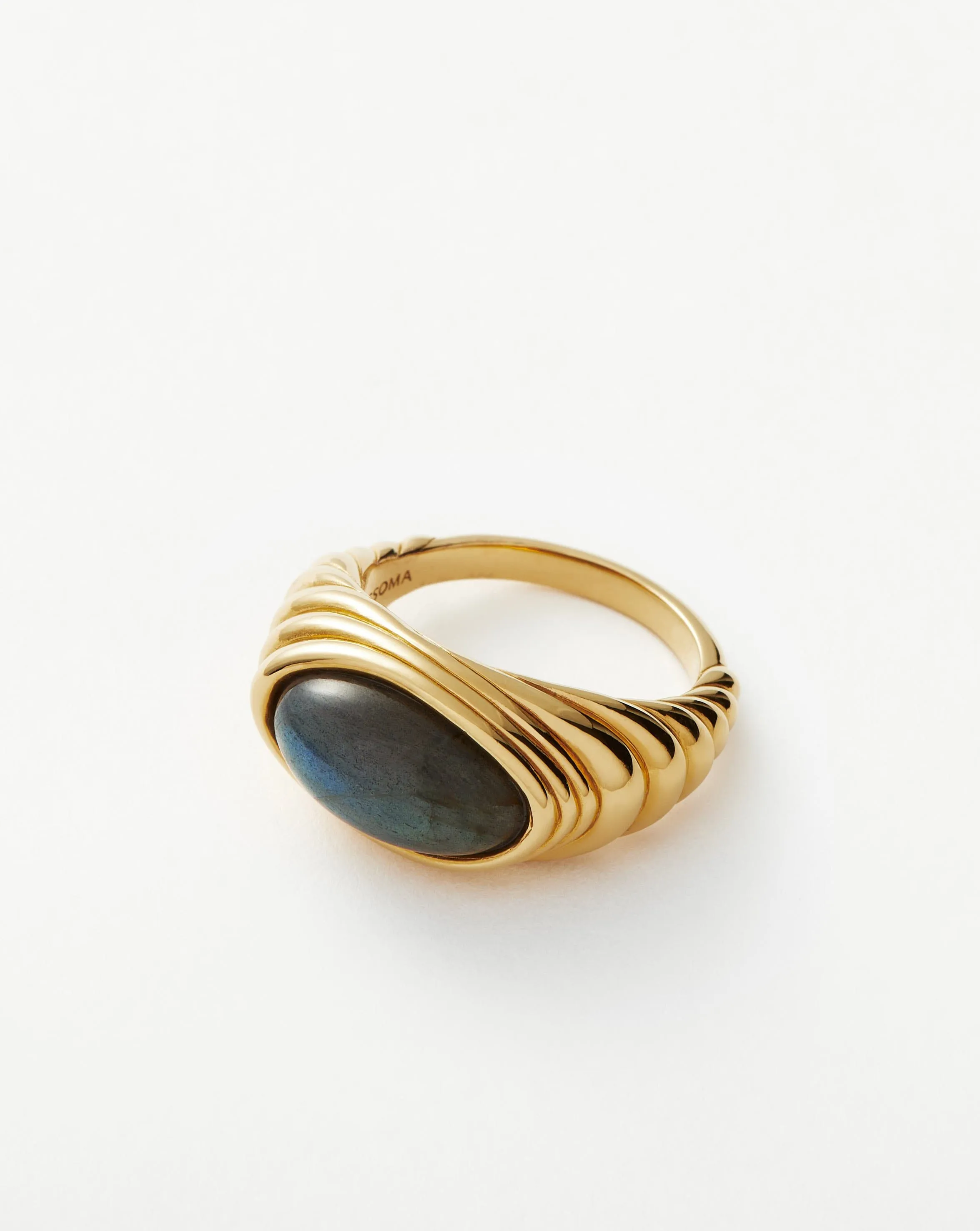 Wavy Ridge Gemstone Ring