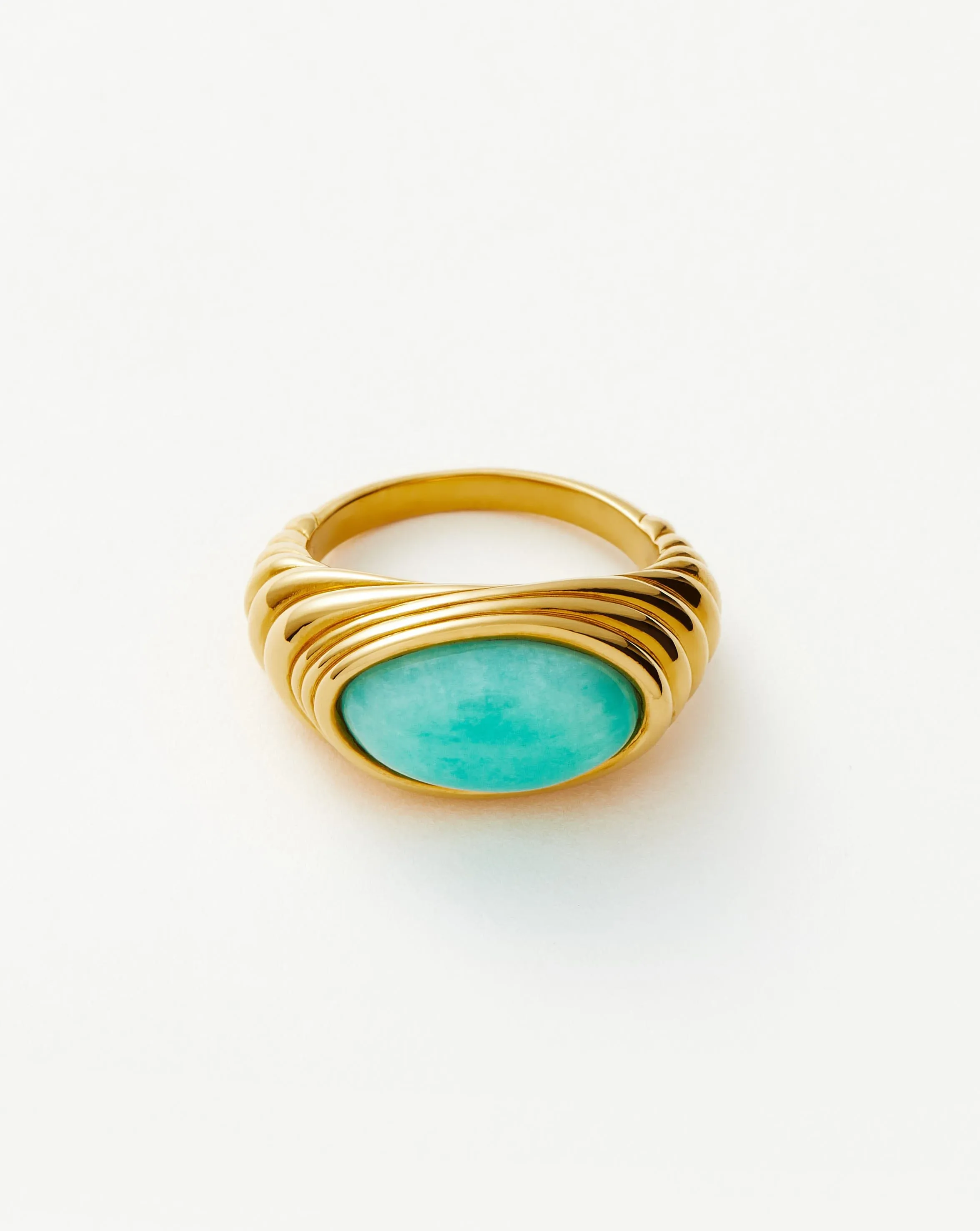 Wavy Ridge Gemstone Ring